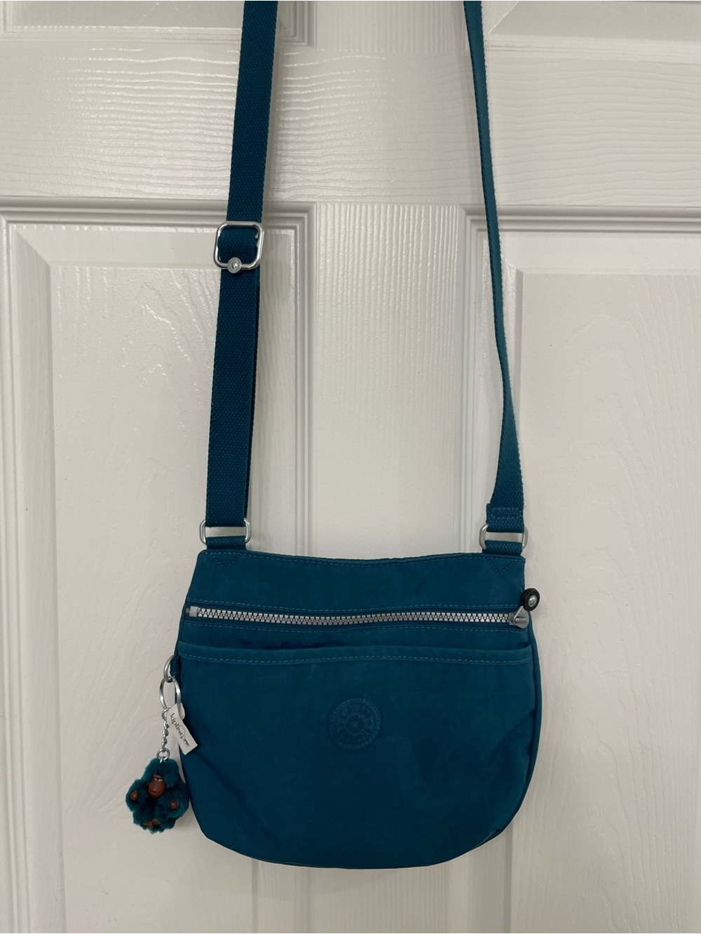 Kipling Teal Blue Crossbody Bag with Key Charm